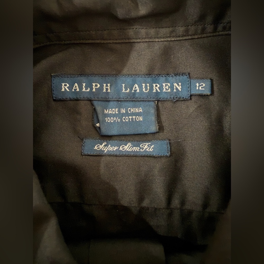 Ralph Lauren Black Women's Super Slim Fit Button Up shirt size 12 - Picture 4 of 5